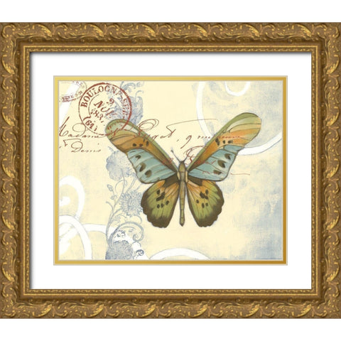 Postcard Song IV Gold Ornate Wood Framed Art Print with Double Matting by Goldberger, Jennifer