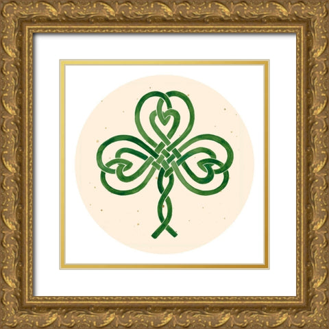 Gilded Shamrock Collection C Gold Ornate Wood Framed Art Print with Double Matting by Borges, Victoria