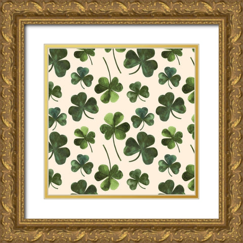 Gilded Shamrock Collection H Gold Ornate Wood Framed Art Print with Double Matting by Borges, Victoria