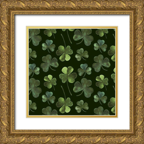 Gilded Shamrock Collection I Gold Ornate Wood Framed Art Print with Double Matting by Borges, Victoria