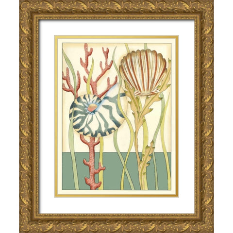 Shell Season III Gold Ornate Wood Framed Art Print with Double Matting by Zarris, Chariklia