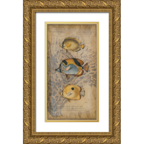 Ocean Trilogy II Gold Ornate Wood Framed Art Print with Double Matting by Vision Studio