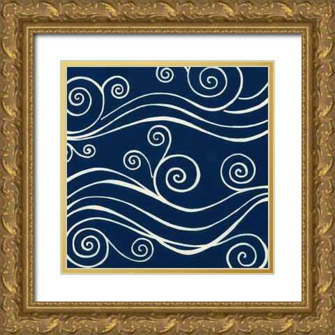 Ocean Motifs II Gold Ornate Wood Framed Art Print with Double Matting by Vess, June Erica