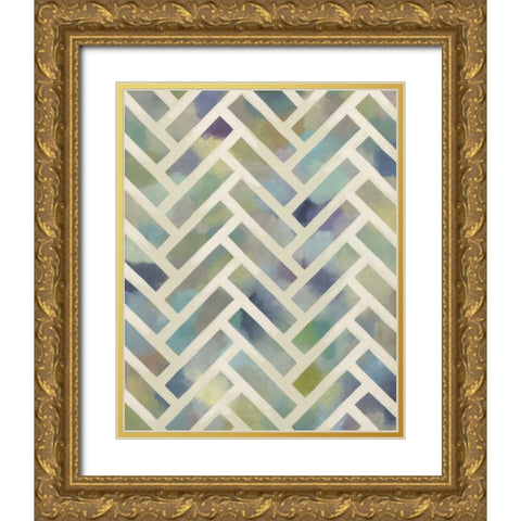 Random Symmetry III Gold Ornate Wood Framed Art Print with Double Matting by Zarris, Chariklia