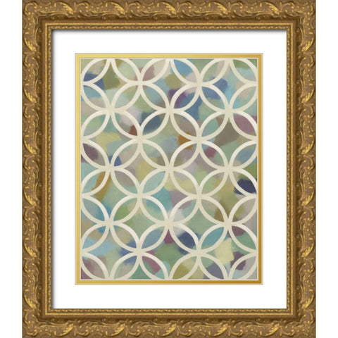 Random Symmetry IV Gold Ornate Wood Framed Art Print with Double Matting by Zarris, Chariklia