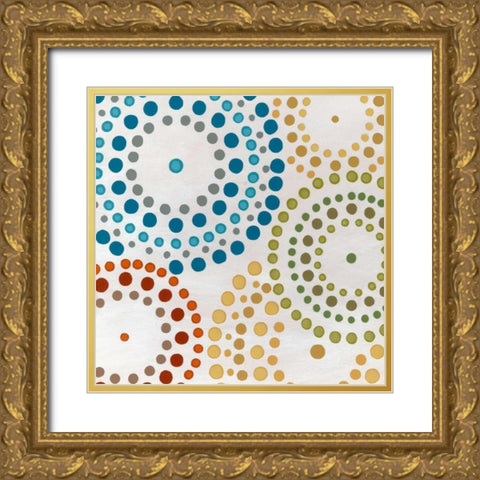 Mosaic Mandalas II Gold Ornate Wood Framed Art Print with Double Matting by Vess, June Erica