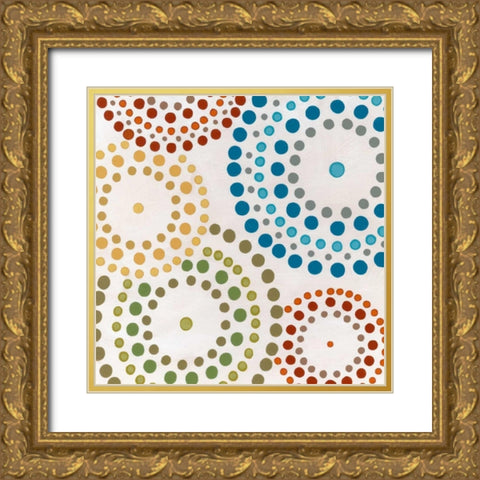Mosaic Mandalas III Gold Ornate Wood Framed Art Print with Double Matting by Vess, June Erica