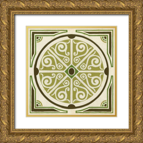 Garden Motif II Gold Ornate Wood Framed Art Print with Double Matting by Vess, June Erica