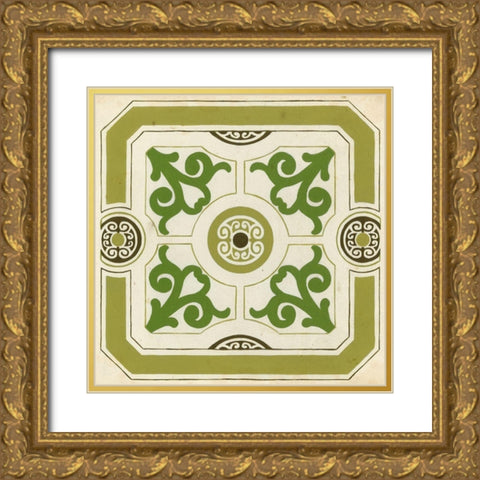 Garden Motif III Gold Ornate Wood Framed Art Print with Double Matting by Vess, June Erica