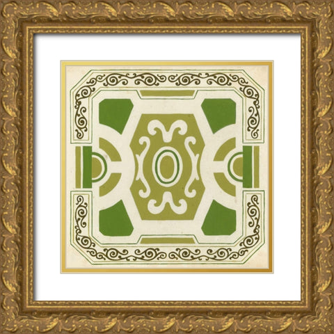 Garden Motif V Gold Ornate Wood Framed Art Print with Double Matting by Vess, June Erica