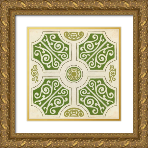 Garden Motif VII Gold Ornate Wood Framed Art Print with Double Matting by Vess, June Erica