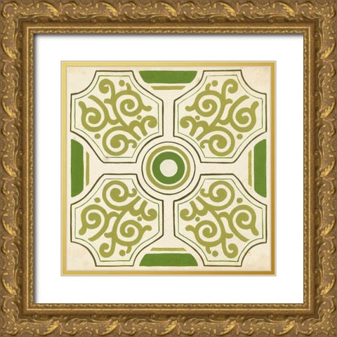 Garden Motif IX Gold Ornate Wood Framed Art Print with Double Matting by Vess, June Erica