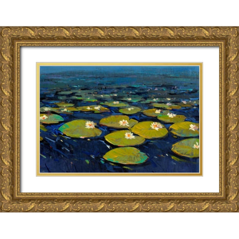 Lily Pads I Gold Ornate Wood Framed Art Print with Double Matting by OToole, Tim