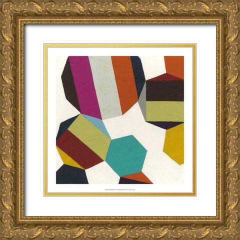 Poly-Rhythmic I Gold Ornate Wood Framed Art Print with Double Matting by Vess, June Erica