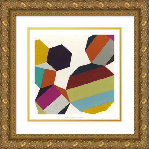 Poly-Rhythmic II Gold Ornate Wood Framed Art Print with Double Matting by Vess, June Erica