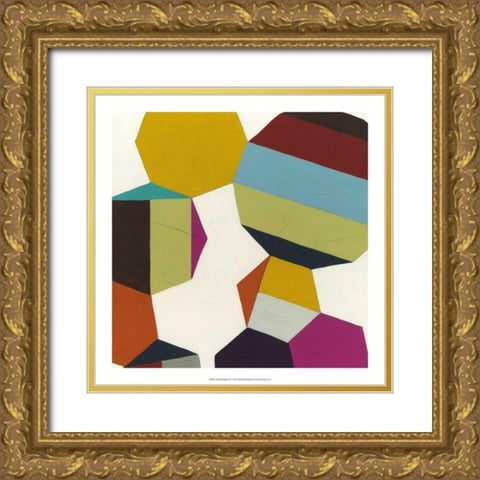 Poly-Rhythmic III Gold Ornate Wood Framed Art Print with Double Matting by Vess, June Erica