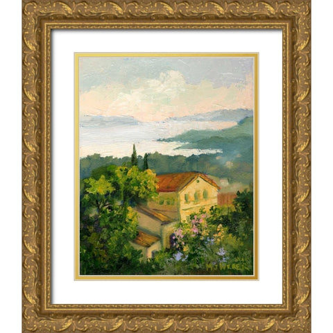 View to the Sea Gold Ornate Wood Framed Art Print with Double Matting by Weber, Mary Jean