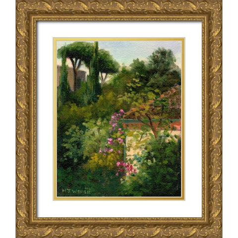 The Villa Next Door Gold Ornate Wood Framed Art Print with Double Matting by Weber, Mary Jean
