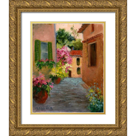 A French Passage Gold Ornate Wood Framed Art Print with Double Matting by Weber, Mary Jean