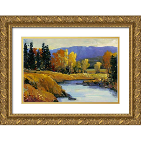 Purple Mountain View II Gold Ornate Wood Framed Art Print with Double Matting by OToole, Tim