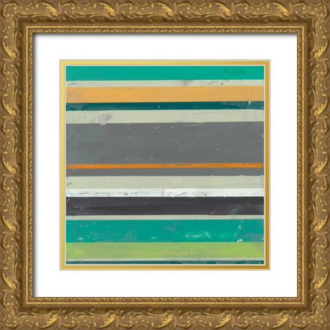 Serape IV Gold Ornate Wood Framed Art Print with Double Matting by Vess, June Erica