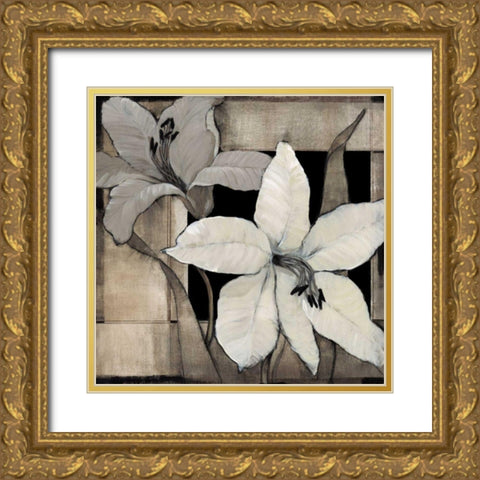 Dramatic Lily Grid II Gold Ornate Wood Framed Art Print with Double Matting by OToole, Tim