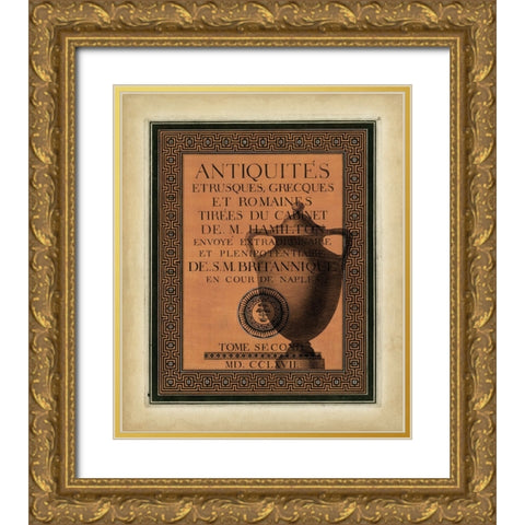 Antiquities Collection I Gold Ornate Wood Framed Art Print with Double Matting by Vision Studio