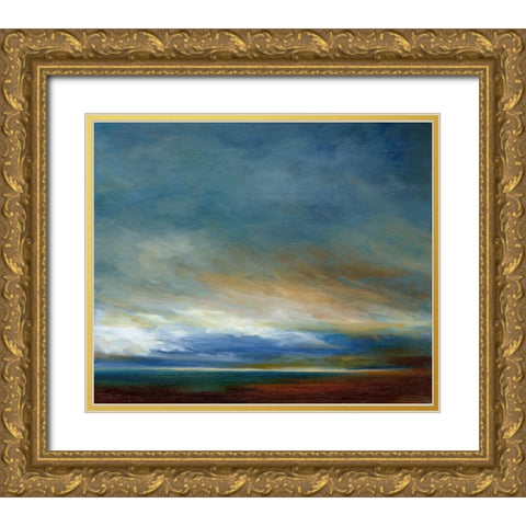 Coastal Storm Gold Ornate Wood Framed Art Print with Double Matting by Finch, Sheila