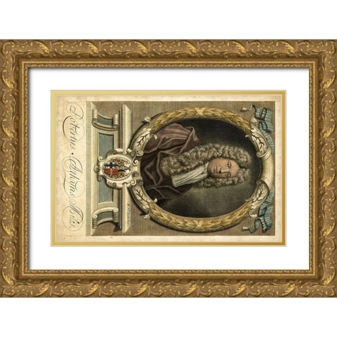 Houbraken Portrait I Gold Ornate Wood Framed Art Print with Double Matting by Houbraken, J.