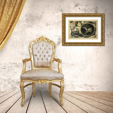 Houbraken Portrait II Gold Ornate Wood Framed Art Print with Double Matting by Houbraken, J.