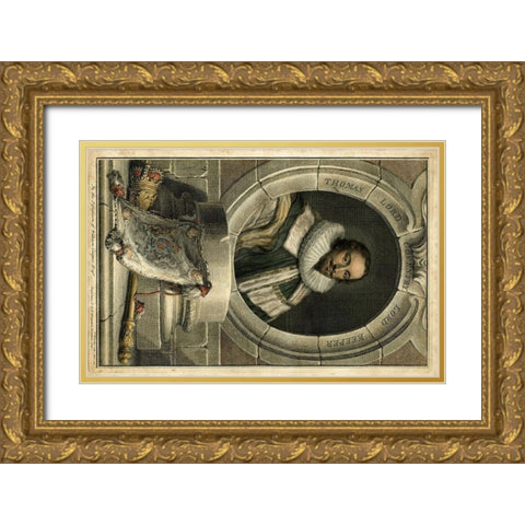 Houbraken Portrait IV Gold Ornate Wood Framed Art Print with Double Matting by Houbraken, J.