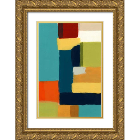 Metro Palette I Gold Ornate Wood Framed Art Print with Double Matting by Vess, June Erica
