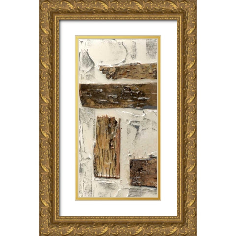 Birch Bark Abstract I Gold Ornate Wood Framed Art Print with Double Matting by Goldberger, Jennifer