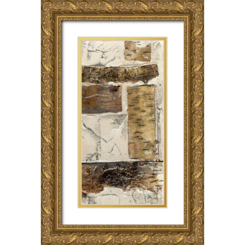 Birch Bark Abstract II Gold Ornate Wood Framed Art Print with Double Matting by Goldberger, Jennifer