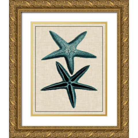 Coastal Starfish III Gold Ornate Wood Framed Art Print with Double Matting by Vision Studio