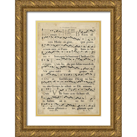 Vellum Songbook IV Gold Ornate Wood Framed Art Print with Double Matting by Unknown