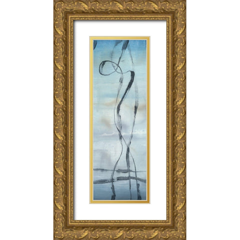 Whale Songs II Gold Ornate Wood Framed Art Print with Double Matting by Goldberger, Jennifer