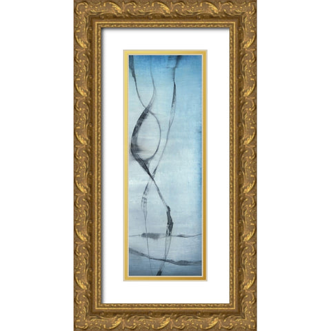 Whale Songs III Gold Ornate Wood Framed Art Print with Double Matting by Goldberger, Jennifer