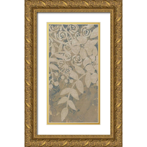 Linen Chintz II Gold Ornate Wood Framed Art Print with Double Matting by Zarris, Chariklia