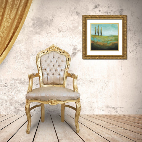 Singing Trees I Gold Ornate Wood Framed Art Print with Double Matting by Long, Christina