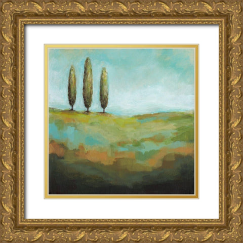Singing Trees I Gold Ornate Wood Framed Art Print with Double Matting by Long, Christina