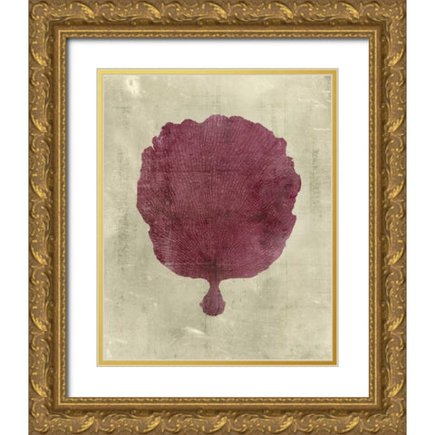 Coral in Plum Gold Ornate Wood Framed Art Print with Double Matting by Vision Studio
