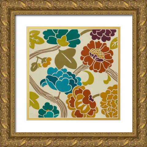 Romance Chintz II Gold Ornate Wood Framed Art Print with Double Matting by Zarris, Chariklia