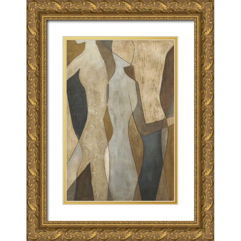 Figure Overlay II Gold Ornate Wood Framed Art Print with Double Matting by Meagher, Megan