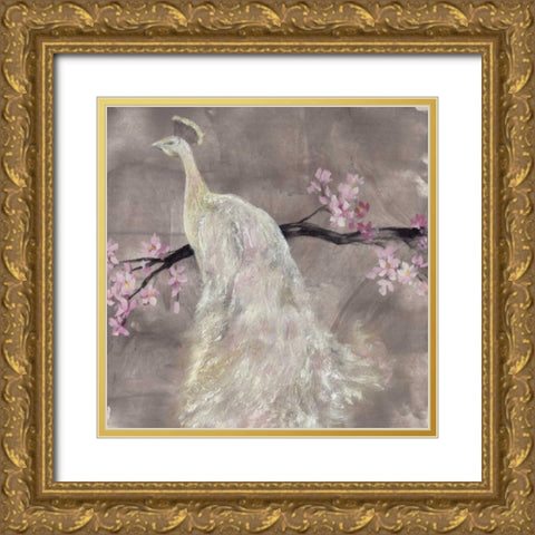 Peacock Serenity II Gold Ornate Wood Framed Art Print with Double Matting by Goldberger, Jennifer