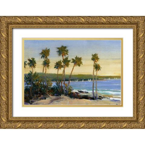Distant Shore II Gold Ornate Wood Framed Art Print with Double Matting by OToole, Tim