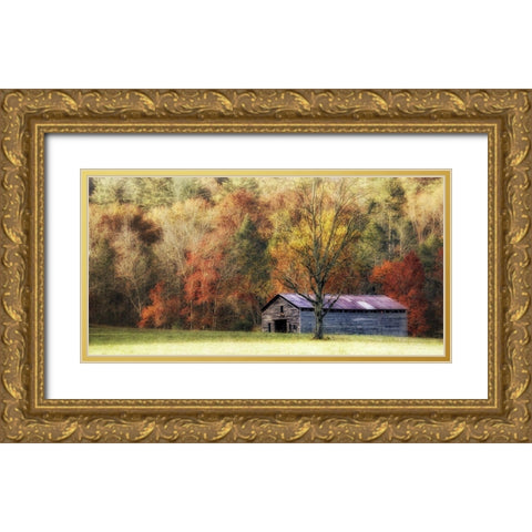 Waiting For the Harvest Gold Ornate Wood Framed Art Print with Double Matting by Head, Danny