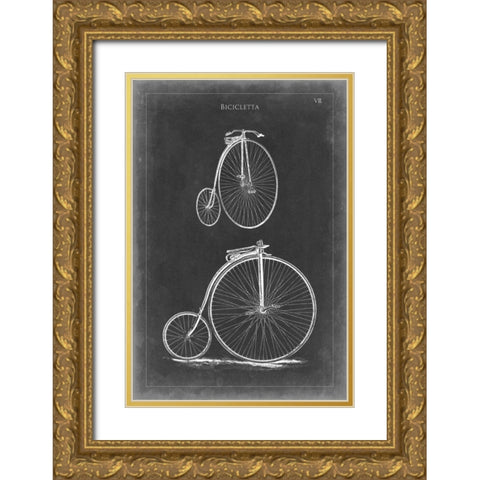 Vintage Bicycles II Gold Ornate Wood Framed Art Print with Double Matting by Vision Studio