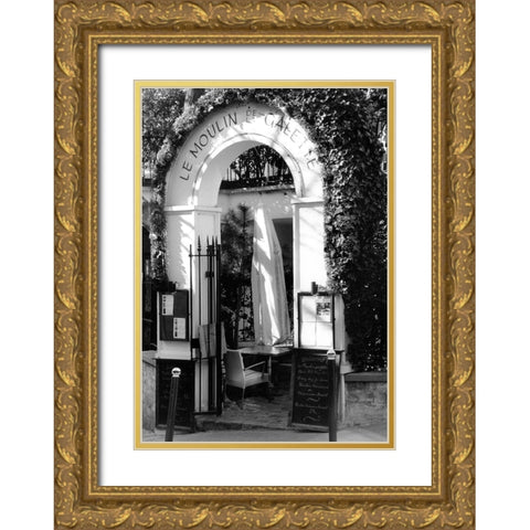 Cafe Charm, Paris III Gold Ornate Wood Framed Art Print with Double Matting by DeNardo, Laura