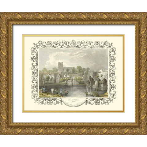 Aylesford Gold Ornate Wood Framed Art Print with Double Matting by Tombleson